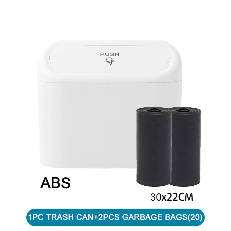 Car Trash Can with Lid and Garbage Bags