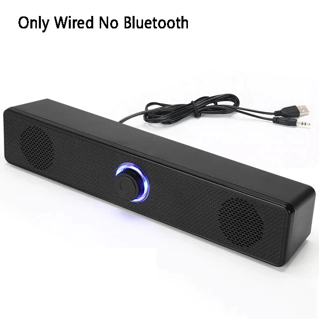 Bluetooth Soundbar Speaker for PC, TV & Laptop — Wired + Wireless with 3D Surround Sound