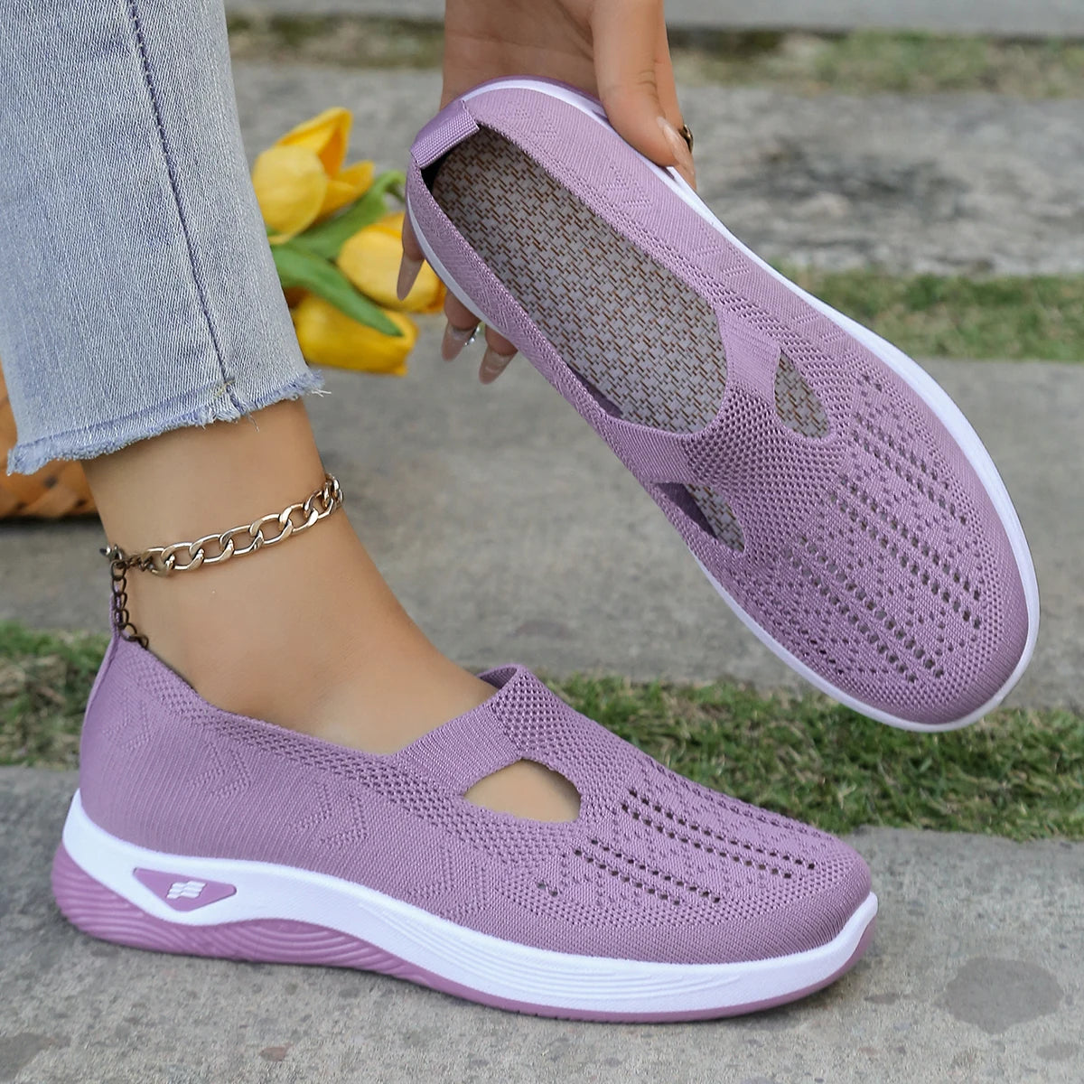 Women's Casual Solid-Color Sneakers