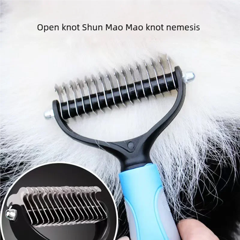 Double-Sided Stainless Steel Pet Deshedding Brush