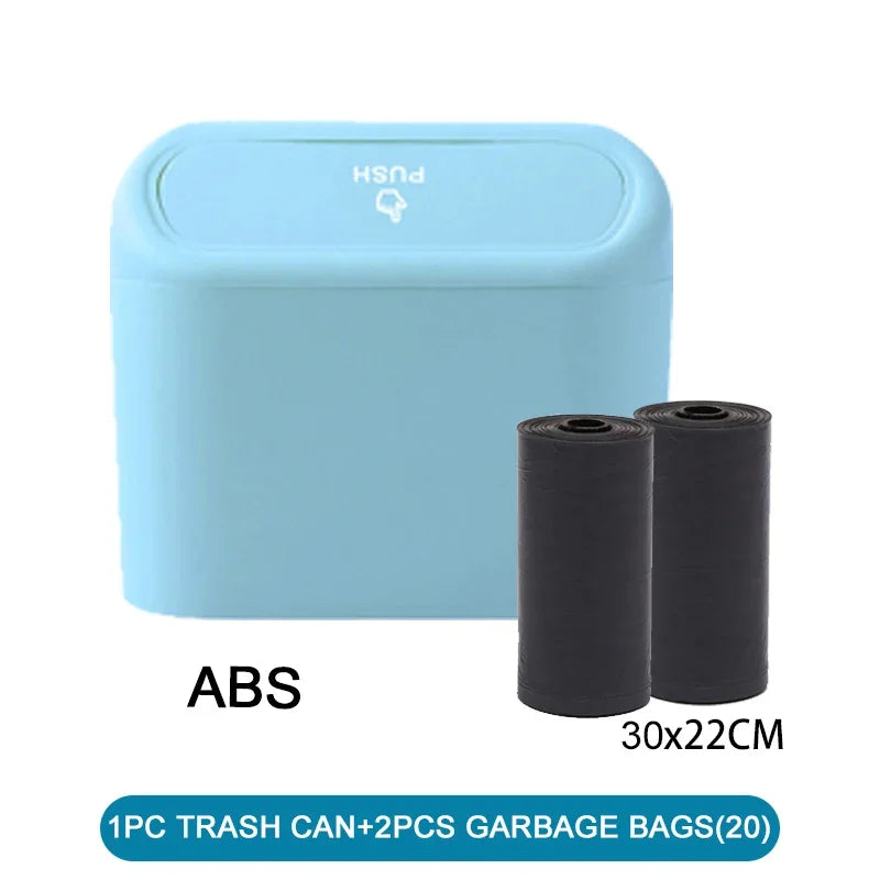 Car Trash Can with Lid and Garbage Bags