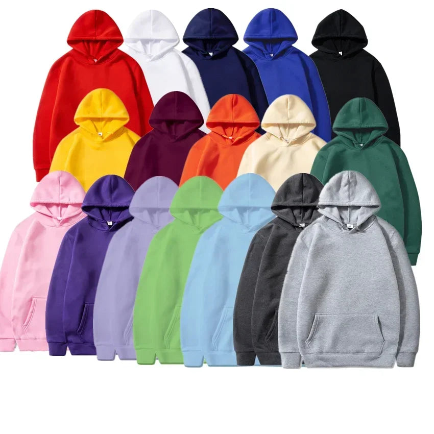Unisex Solid-Color Pullover Hoodie