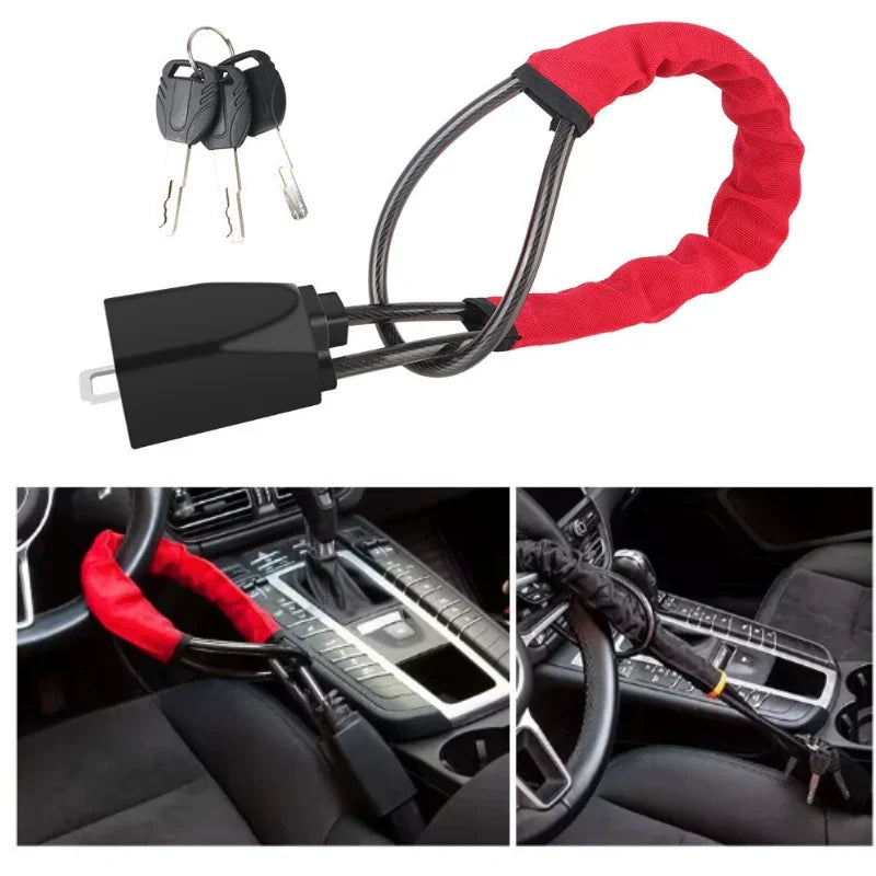Universal Steering Wheel Anti-Theft Cable Lock