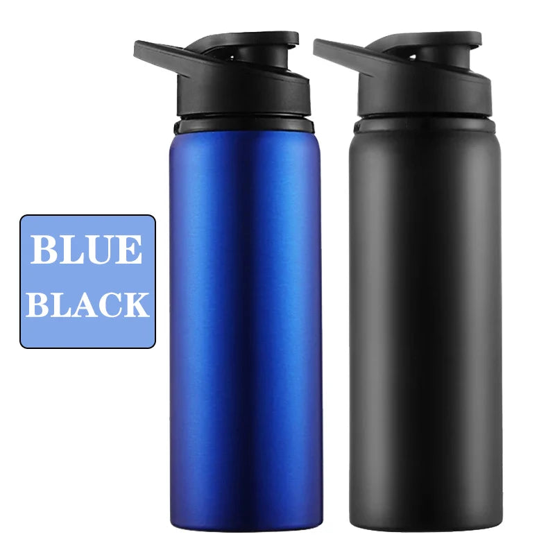 Leakproof Aluminum Sports Water Bottle — 600ml Reusable Bottle with Direct-Drink Lid