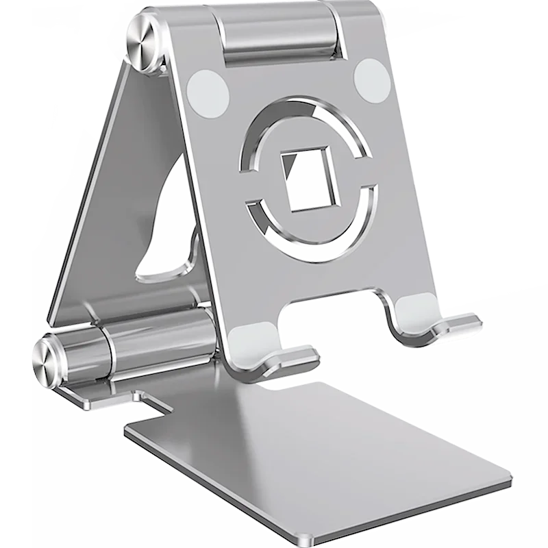 360° Rotating Aluminum Tablet & Phone Stand — Adjustable Foldable Holder